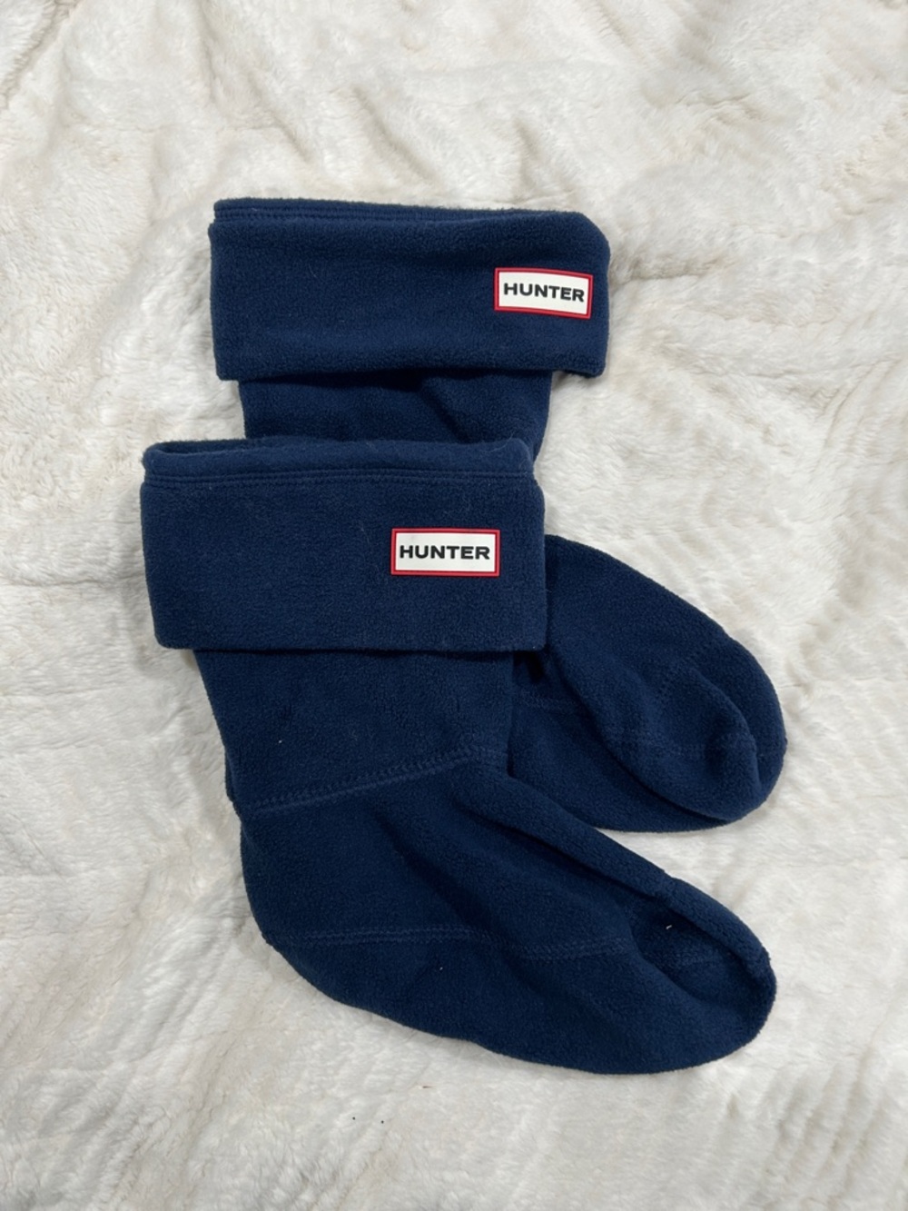 Hunter Navy Fleece Boot Sock Pair